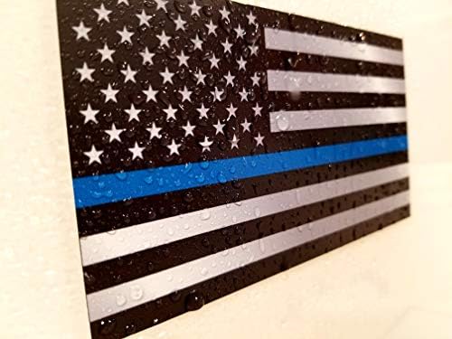 3 Paket İnce Mavi Çizgi ve ABD Bayrağı süslü çıkartmalar Amerikan Bayrağı Düşmüş Memuru Polis Arabası Kamyon Mavi