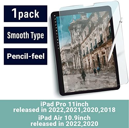 ELECOM Pencil Feel Ekran Koruyucu, Kurulumu Kolay, Yumuşak tip, Japonya Yapımı, iPad Pro4 3 2 1 (11,2022,2021,2020,2018)