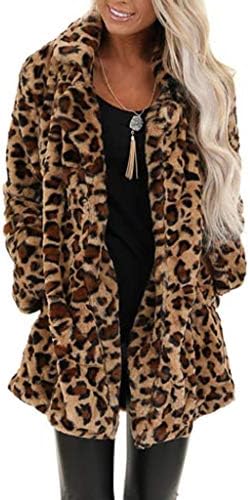 Kadın leopar sahte cep bulanık sıcak kış büyük boy dış giyim uzun ceket köpük yıldız