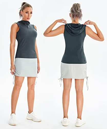 XİAOXİAO Egzersiz Tankı Üstleri Kadınlar için Gevşek Fit Kolsuz Kapşonlu Egzersiz cepli gömlek Koşu Üstleri