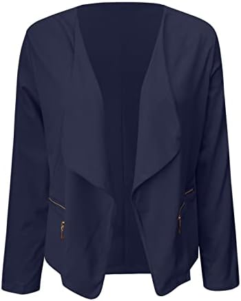 Blazers Kadınlar için Moda Rahat Temel Hafif Dış Giyim Açık Ön Hırka Ceket 2023 Moda Blazer