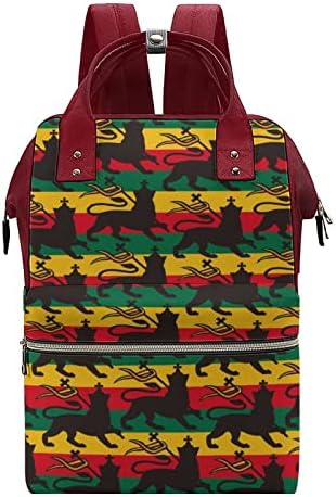 Rastafarian Bayrağı Aslan bebek bezi çantası Sırt Çantası Su Geçirmez Anne Çantası Büyük Kapasiteli Sırt Çantası