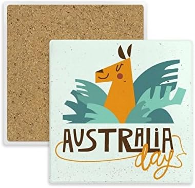 Avustralya Sydney Opera Binası ve Zürafa Kare Coaster Kupası Kupa Tutucu Emici Taş İçecekler için 2 adet Hediye