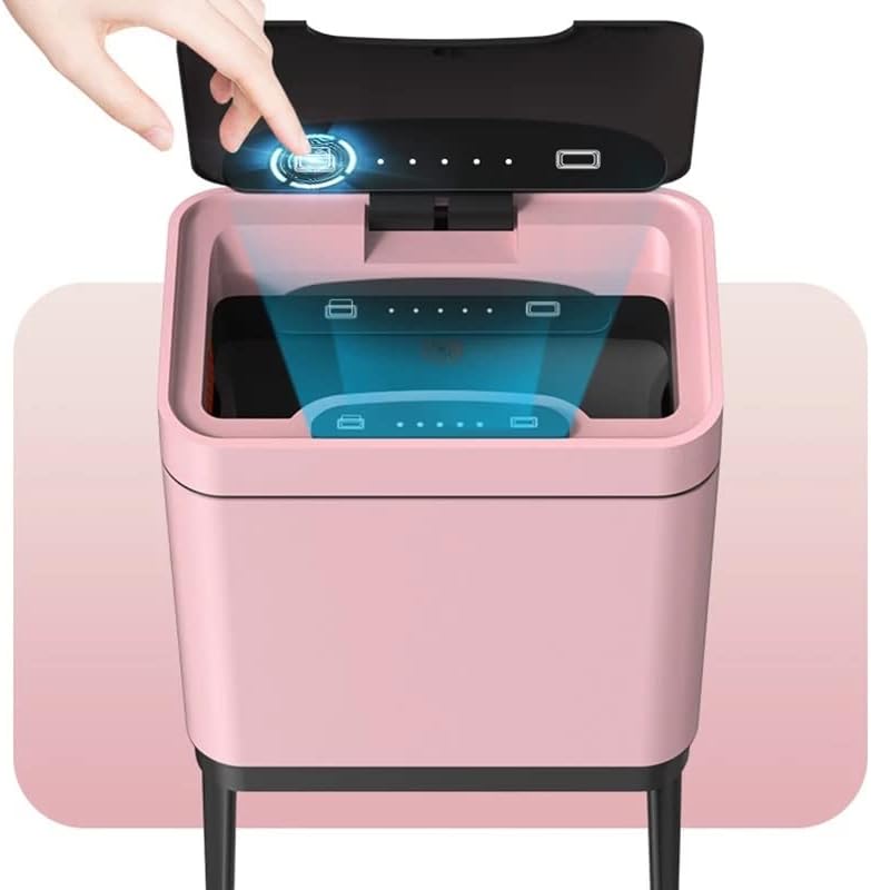FEER Büyük Akıllı Mutfak çöp tenekesi Banyo Otomatik çöp torbaları Yatak Odası çöp tenekesi Paslanmaz Çelik (Renk: