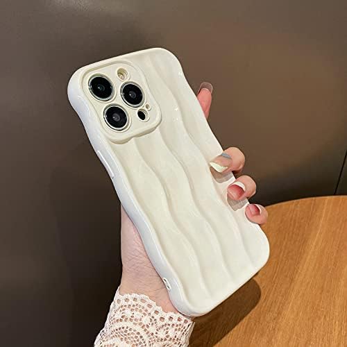 MZELQ iPhone 14 Pro Max Kılıf ile Uyumlu Lüks Kaplama Su Dalgalanma Desen Kapak Kadın Erkek Kıvırcık Dalga Çerçeve