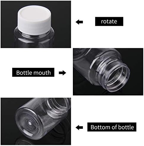Lamoutor 18 Adet Temizle Hap Şişesi Plastik ilaç şişesi Boş Reaktif Şişesi Kimyasal Kapları Kapaklı Sıvı Katı Toz