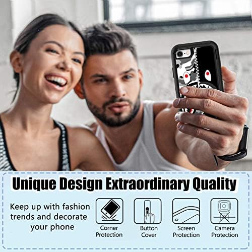 OTTARTAKS iPhone SE 2020 2022 Kılıf ile Ekran Koruyucu, Sokak Moda Ağır Camo iPhone 7 8 Erkekler için Kılıf, Darbeye
