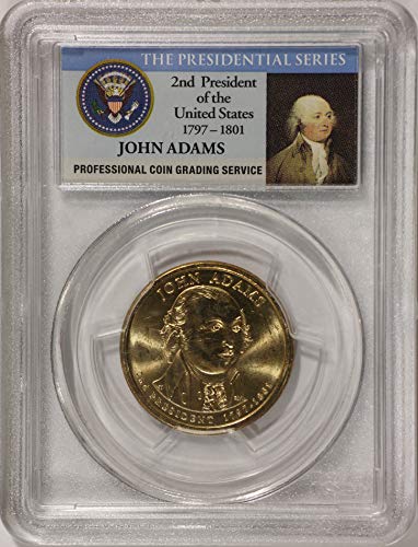 2007 S John Adams Başkanlık Serisi KM 402 PCGS İhraç Pozisyonunun ilk Günü B Dolar Parlak Dolaşımsız