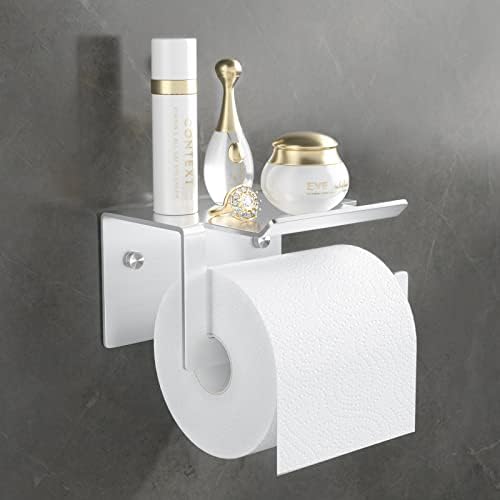 YAYİNLİ Tuvalet Kağıdı Tutacağı-Telefon Raflı Duvara Monte Tuvalet Kağıdı Rulo Tutacağı, Depolamalı Yapışkanlı Mendil