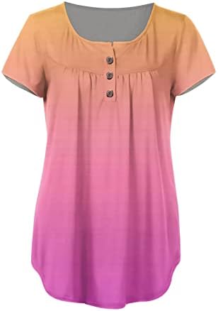 Bayan Yaz Üstleri Kısa Kollu Y2k Gömlek Büyük Boy T Shirt Tees Casual Estetik Rahat Tunik Dökümlü Düğme Katı Bluz