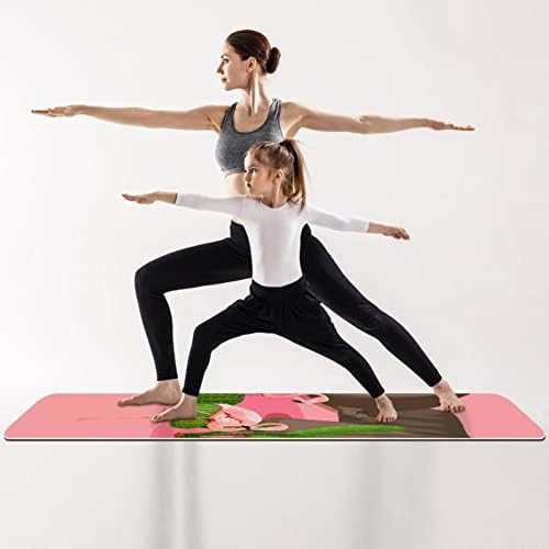 Yoga Mat, Ev Egzersiz için Yoga Paspaslar, Egzersiz Mat, Egzersiz Paspaslar, Pilates Mat, Peyzaj Flamingo Bitki