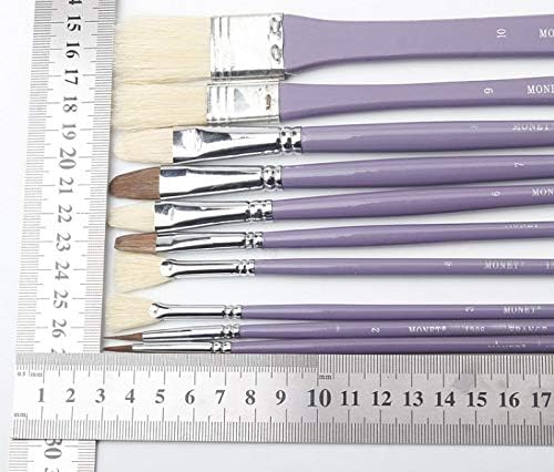WALNUTA 10 Adet Destek Boya Fırçası Seti Naylon Akrilik Boyalar Dijital Fırça Sanatçı Yağlı Boya Fırçası Sıra Kalem