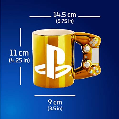 Paladone Playstation Gold Controller Kahve Kupası, 11 oz, Resmi Lisanslı Ürünler