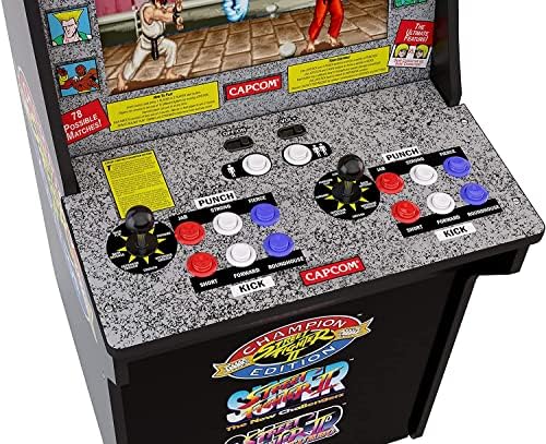 ARCADE1UP Street Fighter 2-Lisanslı Yükselticili Klasik 3'ü 1 Arada Ev Arcade Dolabı