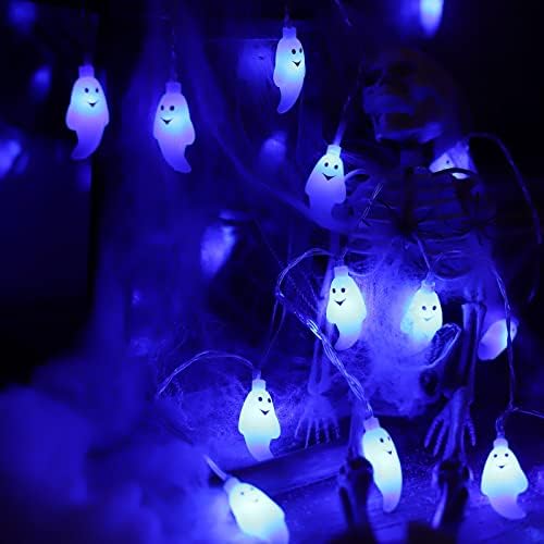 Cadılar Bayramı partisi iyilik Cadılar Bayramı süsleri 20 LED 9.8 ft Cadılar Bayramı hayalet dize ışıkları mavi hayalet