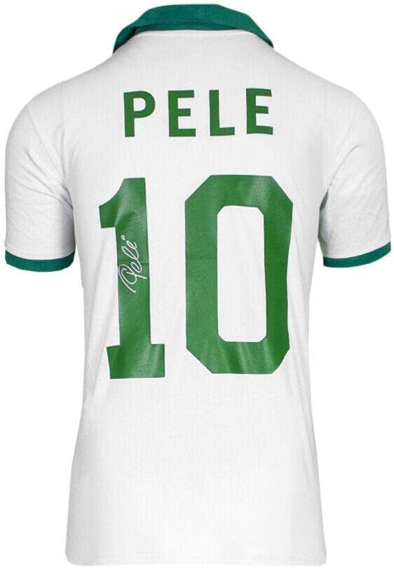 Pele İmzalı New York Cosmos Retro Beyaz Gömlek-10 Numara İmzalı Forma - İmzalı Futbol Formaları
