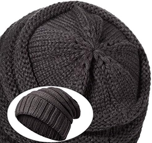 3 Adet Kış Bere Şapka Eşarp Dokunmatik Ekran Sıcak Eldiven Seti Sıcak Örgü Kafatası Kap Erkekler ve Kadınlar için