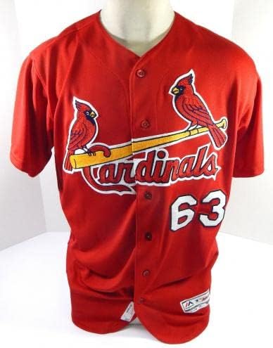 2018 St. Louis Cardinals Edmundo Sosa 63 Oyun Yayınlanan İmzalı Kırmızı Jersey 46 3-Oyun Kullanılan MLB Formaları