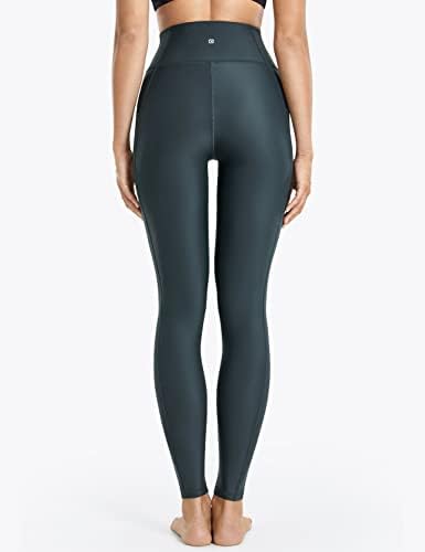 CAROVIA Polar Astarlı Tayt Kadın Cepler ile Kış Tayt Egzersiz Yüksek Belli Yoga Pantolon 25 İnç