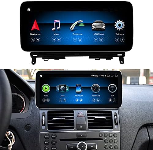 Android 10.25 inç HD1920 Ekran Yükseltme Ekran Monitör Multimedya Oynatıcı GPS Navigasyon için Mercedes Benz C180