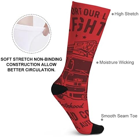 İtfaiyeciler Yüksek Çorap Komik Sıcak Buzağı Tüp Çorap Renk Eşleştirme Çorap Erkekler Kadınlar için