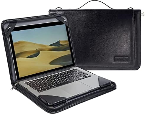 Broonel Siyah Deri Dizüstü Messenger Kılıf-Acer Chromebook Spin 714 Cabrio | CP714-1WN 14 ile uyumlu