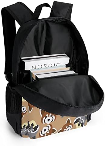 Rakun ve Kırmızı Panda Seyahat Sırt Çantası Estetik Koleji Bookbag Klasik Daypacks Omuz İş Çantası Erkekler için Okul
