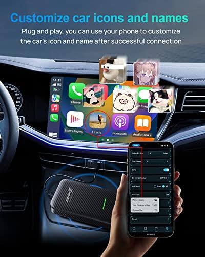 CarlinKit 3.0 2023 Kablosuz Adaptör, CarPlay Dongle Kablolu carplay'li %98 Arabalara Uygun,iPhone 6 veya Üstü için