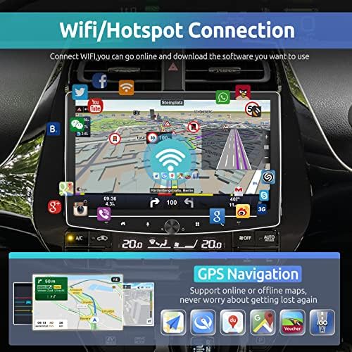 Podofo Tek Din Araba Stereo Dönebilen 10.1 İnç Dokunmatik Ekran Android 11 Kafa Ünitesi ile Phonelink WiFi GPS Navigasyon