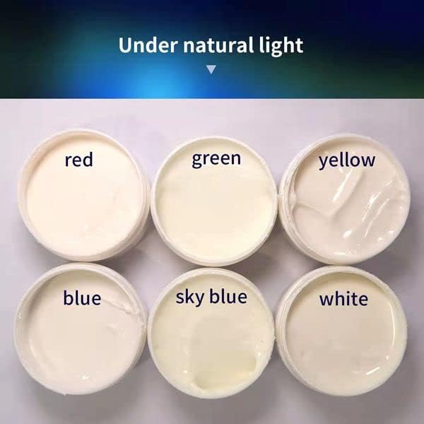 MizoArt Görünmez UV Boya altı Renk Seti Artı bir Nötr Mor UV Reaktif Boya