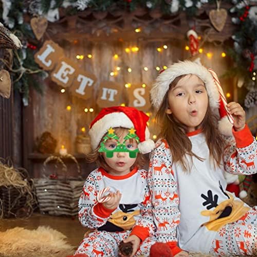 Noel Baba Gözlükleri Noel Gözlükleri Fotoğraf Prop Çerçevesi: 9 adet Merry Christmas Partisi Güneş Gözlüğü Elk Dekorasyon